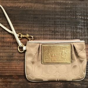 Gold Coach Wristlet